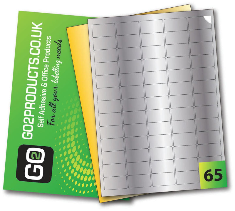 Metallic Adhesive Labels 38.1mm x 21.2mm - Go2products