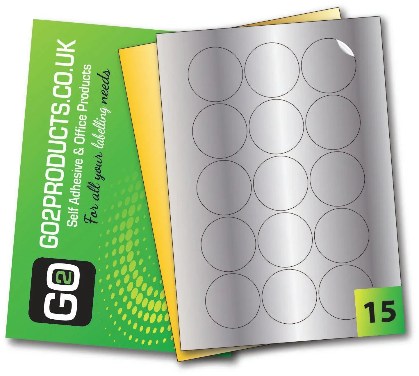 Round Metallic Paper Labels (51mm Diameter) - Go2products