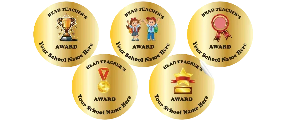 HEAD TEACHER AWARD STICKERS THAT YOU CAN PERSONALISE