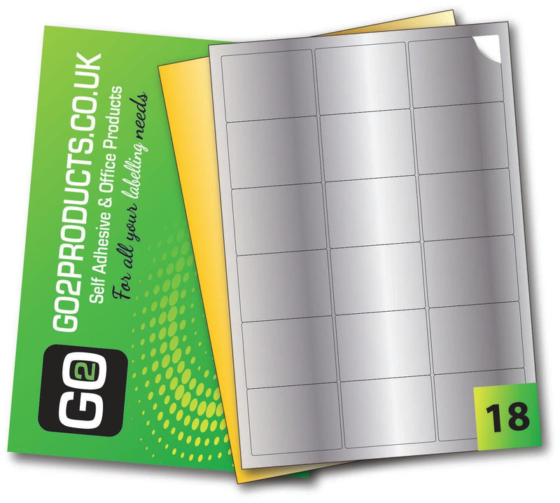 Metallic Adhesive Labels 63.5mm x 46.6mm - Go2products