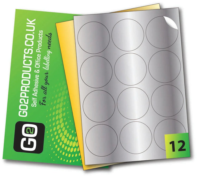 Round Metallic Paper Labels (64mm Diameter) - Go2products
