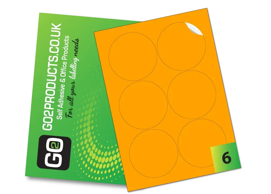88mm Round Labels – 6 Per A4 Sheet