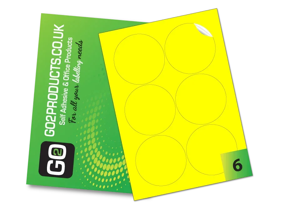88mm Round Labels – 6 Per A4 Sheet