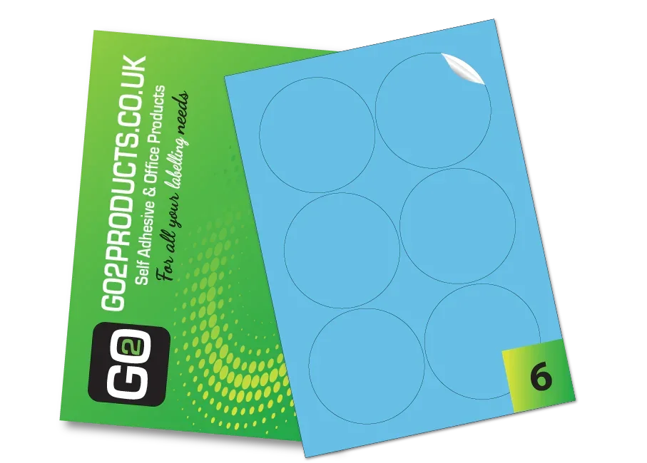 88mm Round Labels – 6 Per A4 Sheet