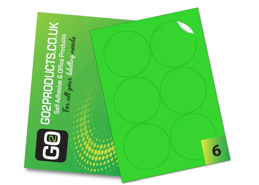 88mm Round Labels – 6 Per A4 Sheet