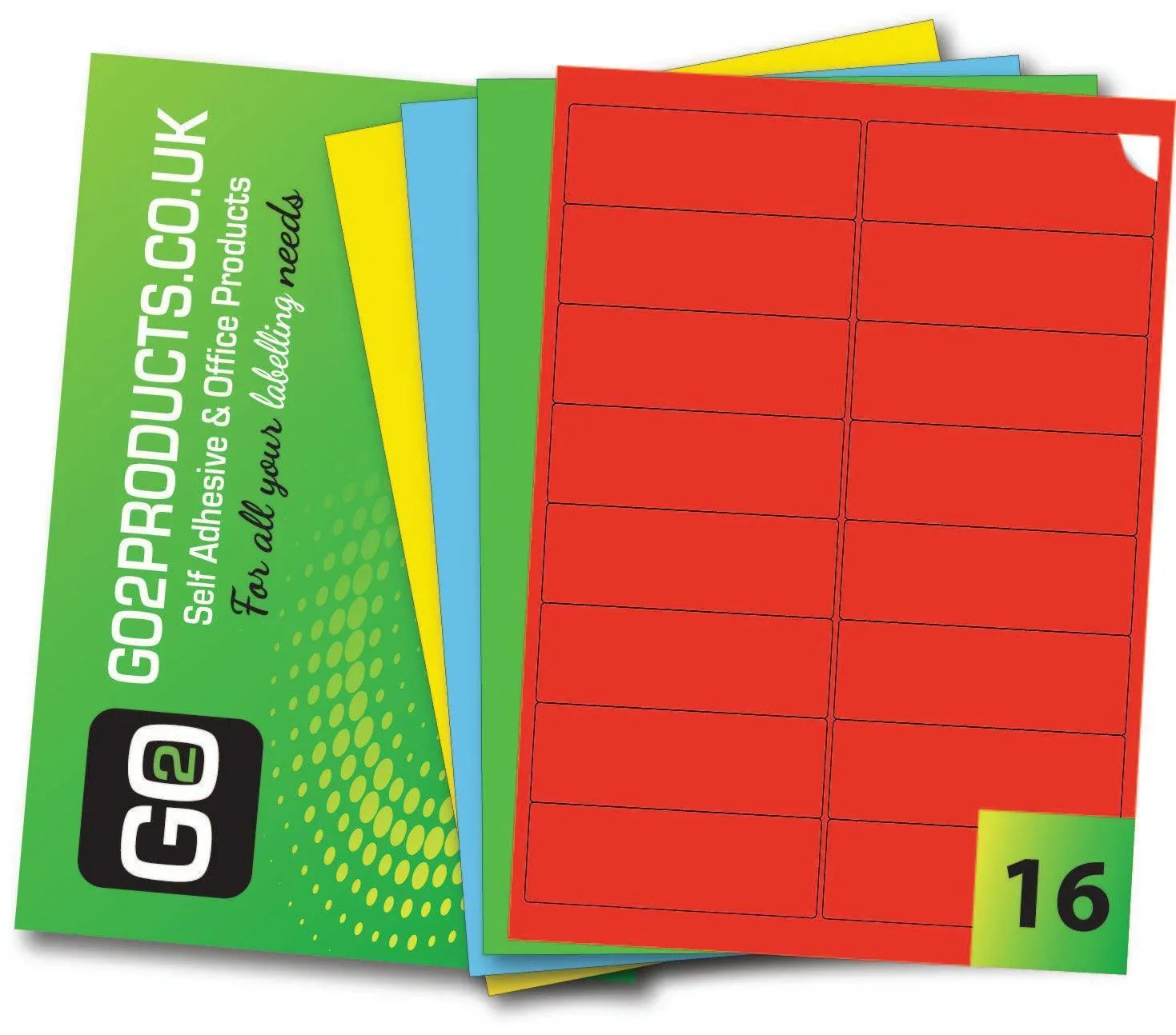 Coloured Adhesive Printer Labels (99.1mm x 33.9mm) - Go2products