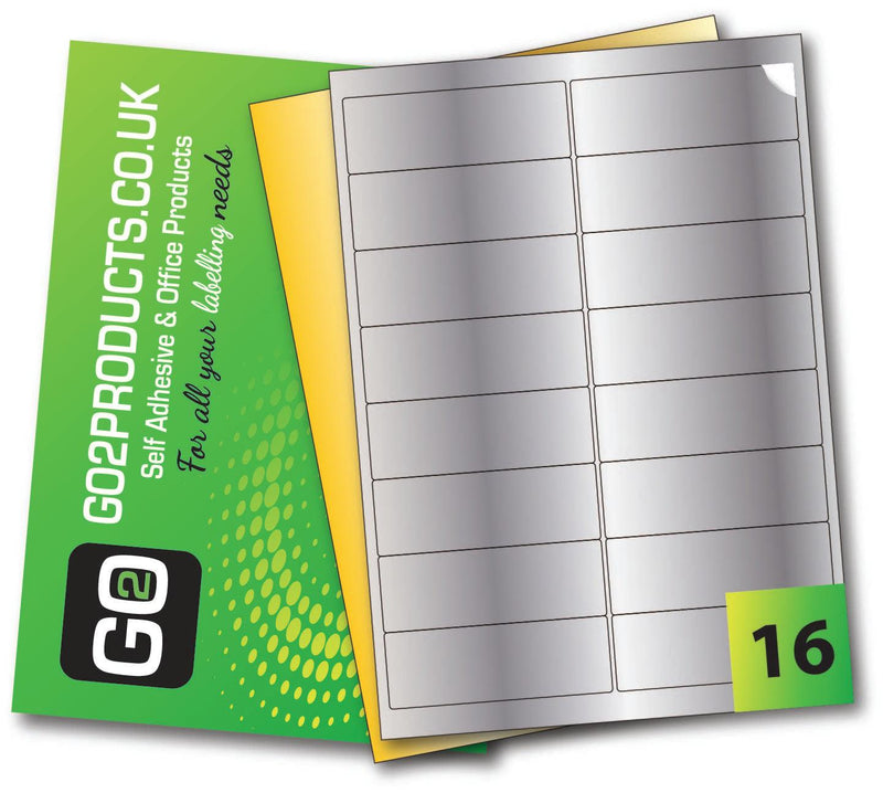 Metallic Adhesive Labels 99mm x 33.9mm - Go2products