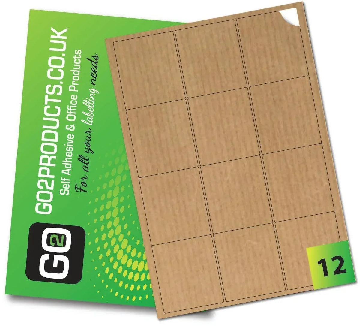 Brown Kraft Labels (63.5mm x 72mm) - Go2products