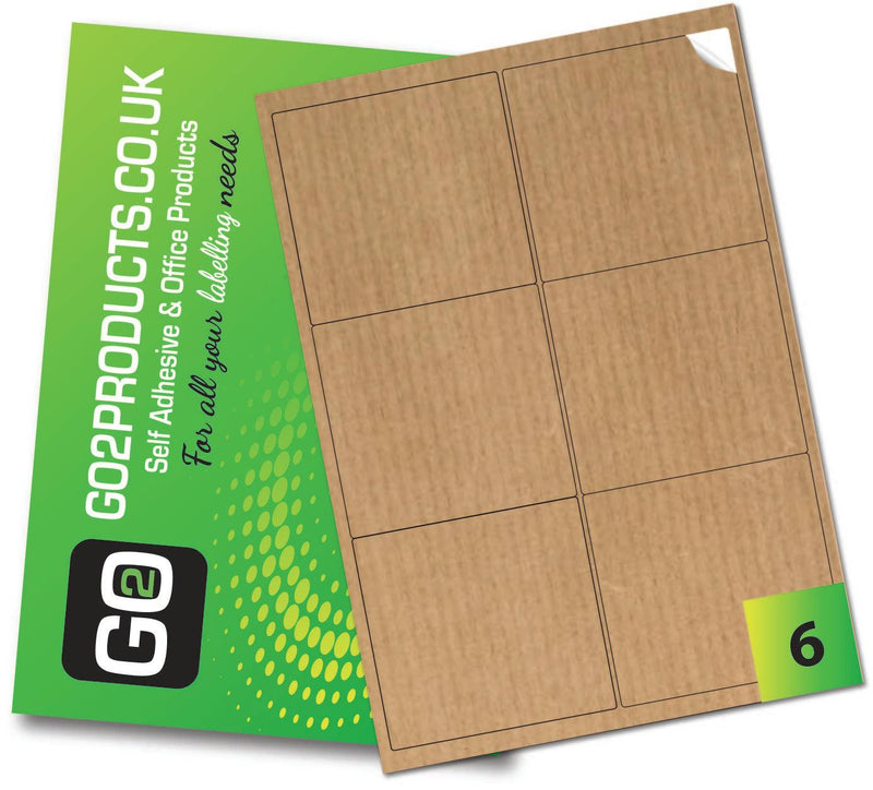 Brown Kraft Labels 99.1mm x 93.1mm - Go2products