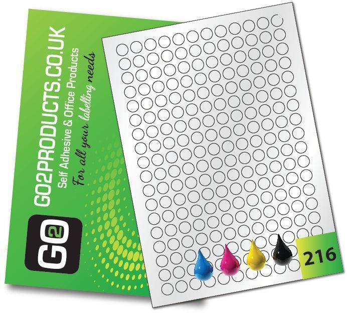 Inkjet Gloss White Round Labels (13mm Diameter) - Go2products
