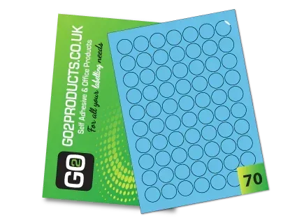 25mm Round Labels – 70 Per A4 Sheet