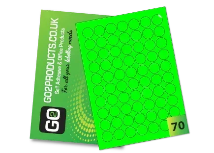 Fluorescent A4 Labels – Round & Rectangle
