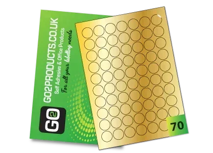 25mm Round Labels – 70 Per A4 Sheet