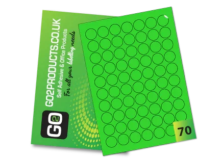 25mm Round Labels – 70 Per A4 Sheet