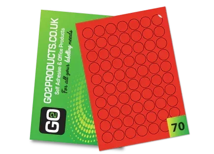 25mm Round Labels – 70 Per A4 Sheet