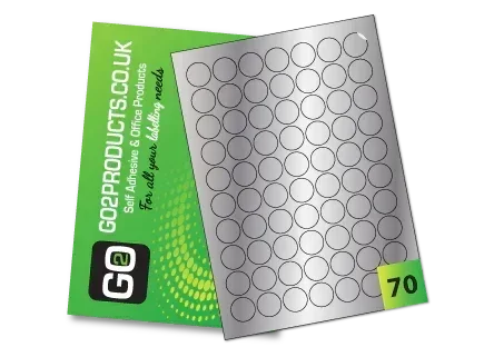25mm Round Labels – 70 Per A4 Sheet