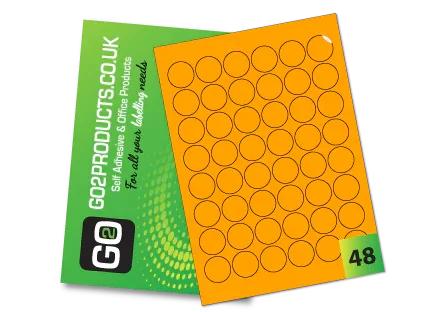 30mm Round Labels – 48 Per A4 Sheet