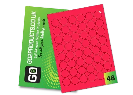 30mm Round Labels – 48 Per A4 Sheet