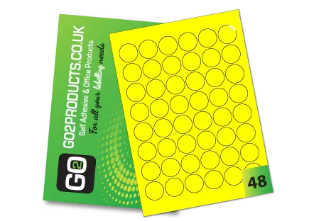 Fluorescent A4 Labels – Round & Rectangle