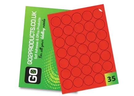 37mm Round Labels – 35 Per A4 Sheet