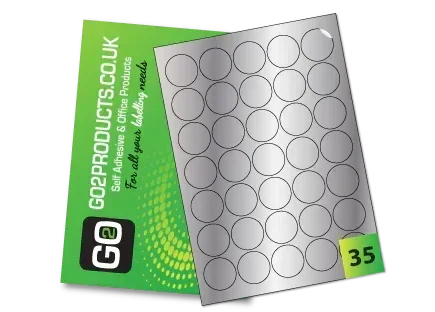 37mm Round Labels – 35 Per A4 Sheet