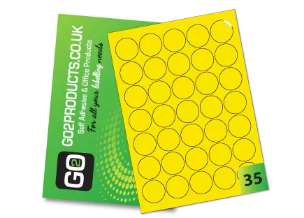 37mm Round Labels – 35 Per A4 Sheet