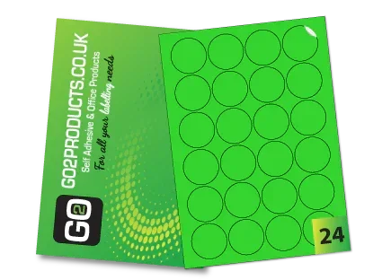 45mm Round Labels – 24 Per A4 Sheet