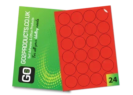 Coloured A4 Labels – Red, Green, Yellow & Blue