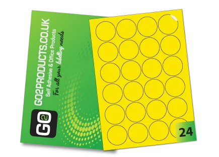 45mm Round Labels – 24 Per A4 Sheet