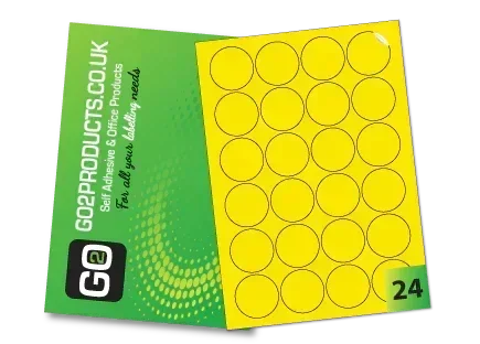 Coloured A4 Labels – Red, Green, Yellow & Blue
