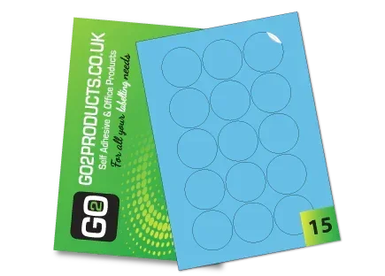 51mm Round Labels – 15 Per A4 Sheet