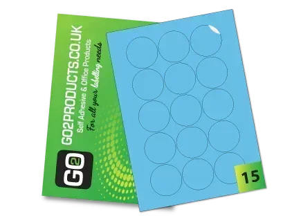 51mm Round Labels – 15 Per A4 Sheet