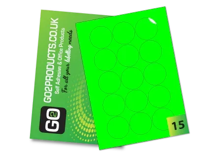 51mm Round Labels – 15 Per A4 Sheet