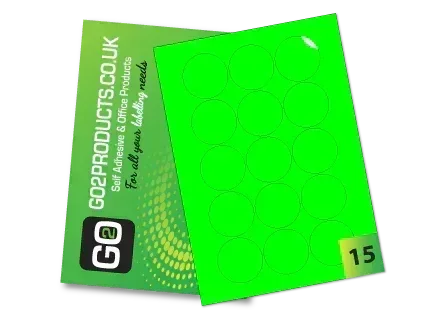 51mm Round Labels – 15 Per A4 Sheet