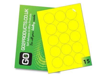 51mm Round Labels – 15 Per A4 Sheet