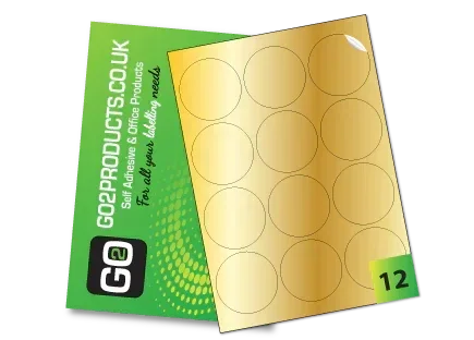 64mm Round Labels – 12 Per A4 Sheet