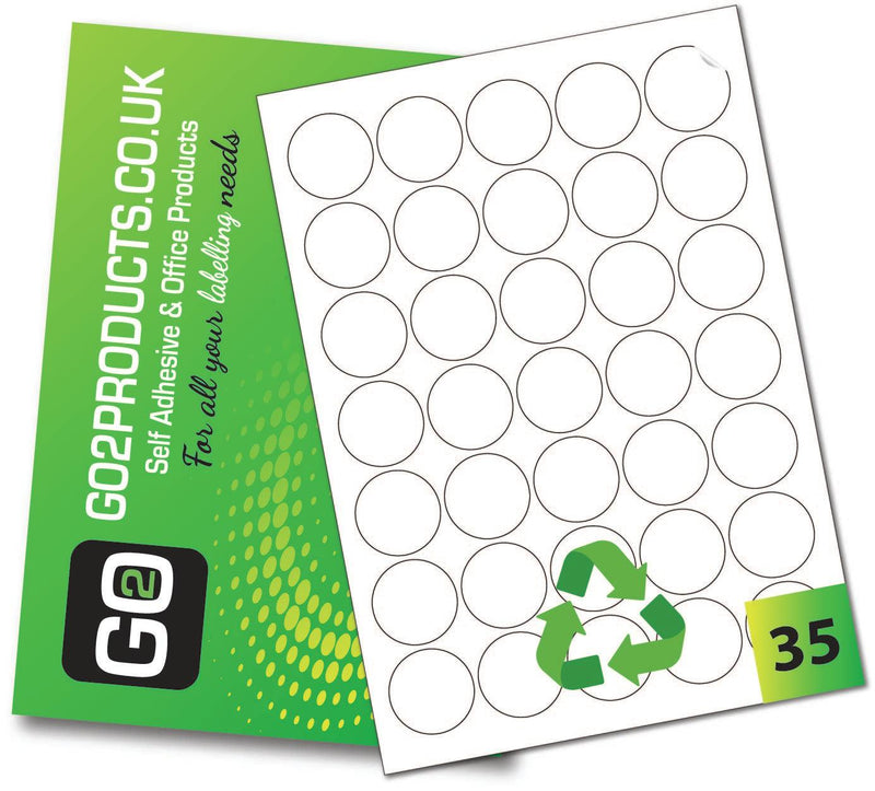 Round Recycled Paper Labels 37mm Circles - Go2products