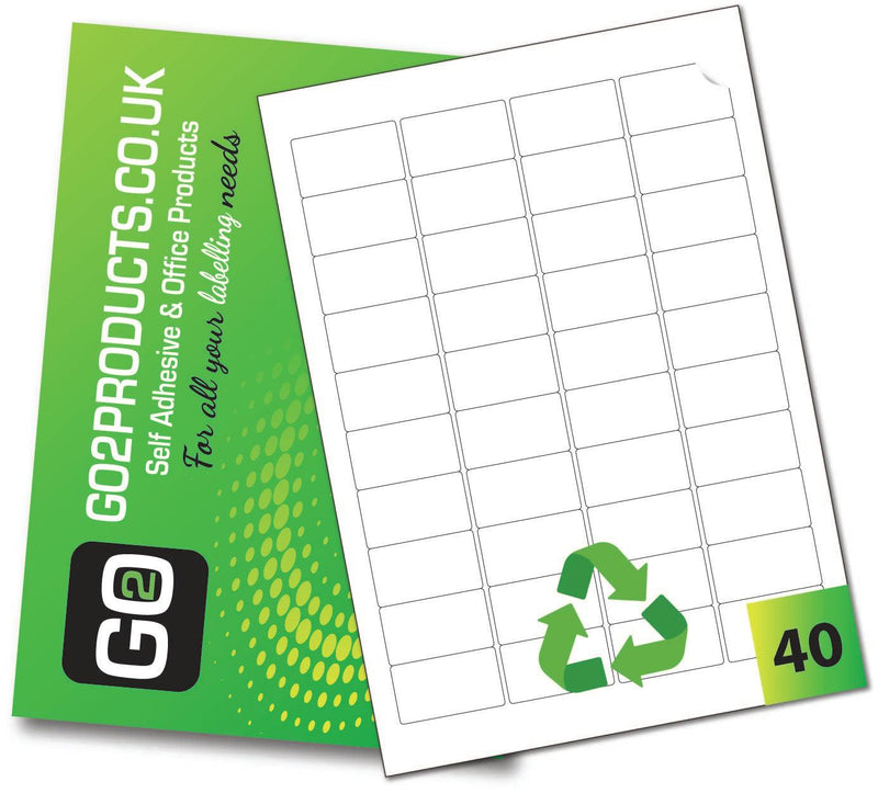 Recycled Paper Labels 45.7mm x 25.5mm - Go2products