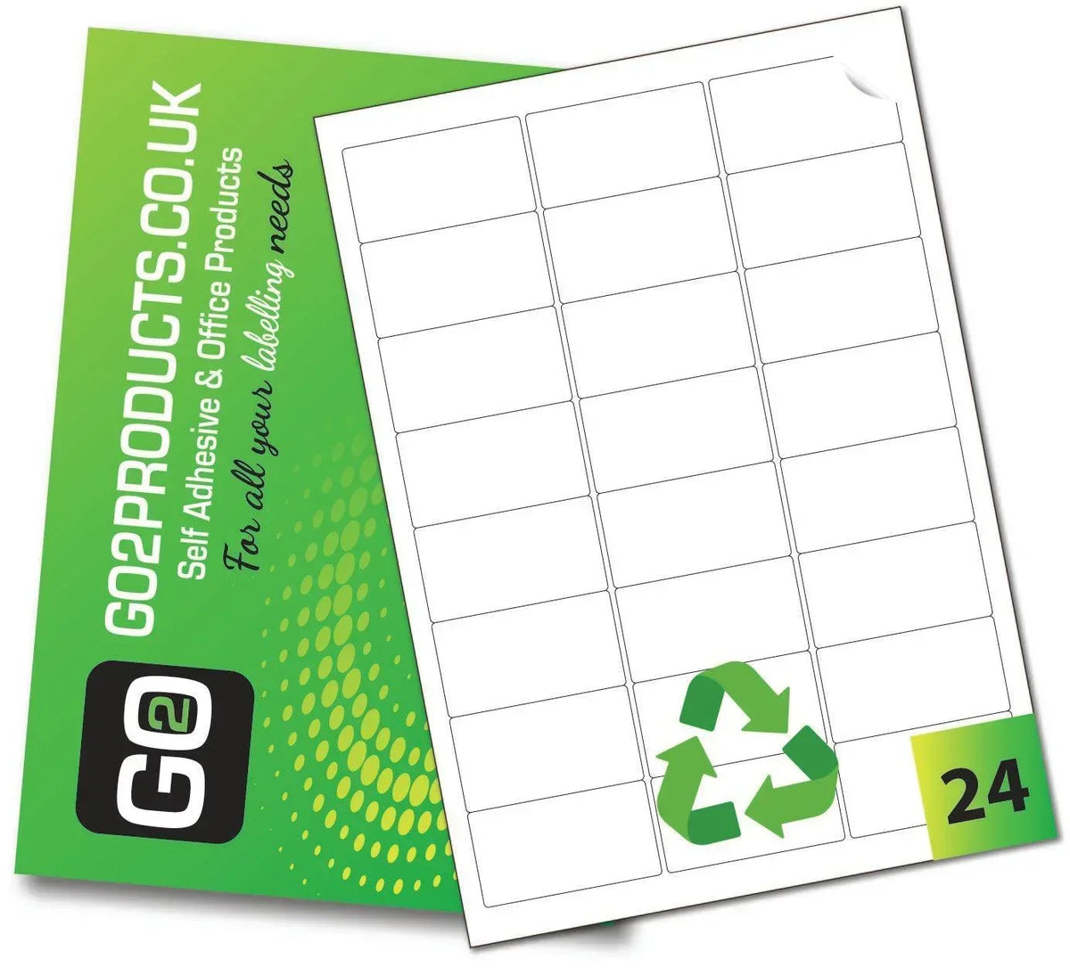 Recycled Paper Labels (63.5mm x 33.9mm) - Go2products