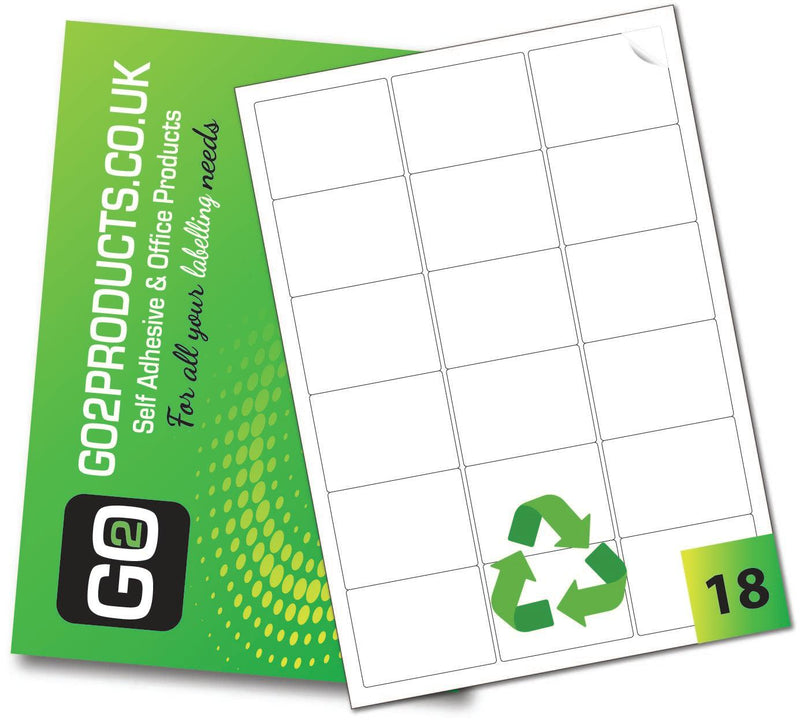 Recycled Paper Labels 63.5mm x 46.6mm - Go2products