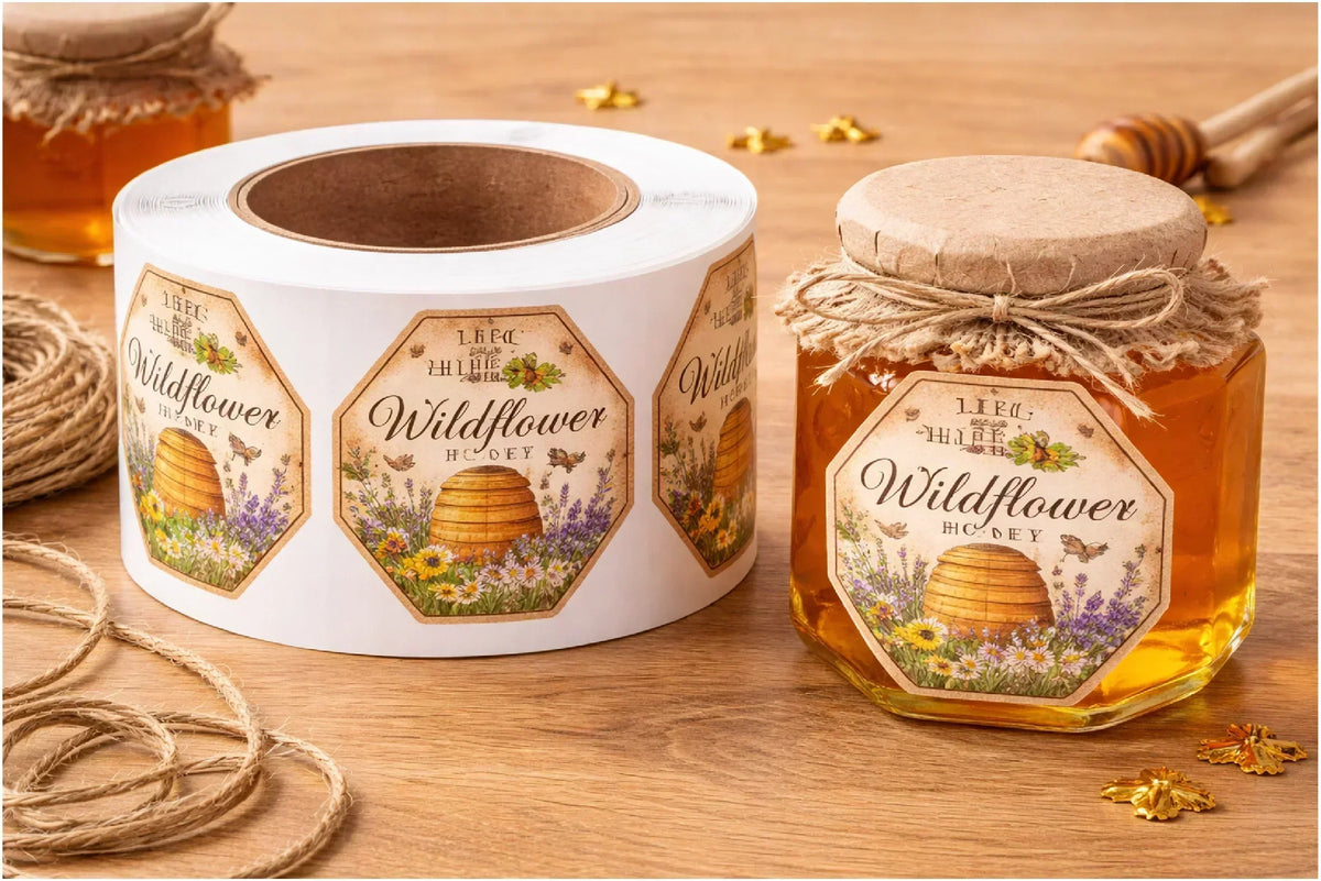 Custom Printed Honey Labels on Rolls