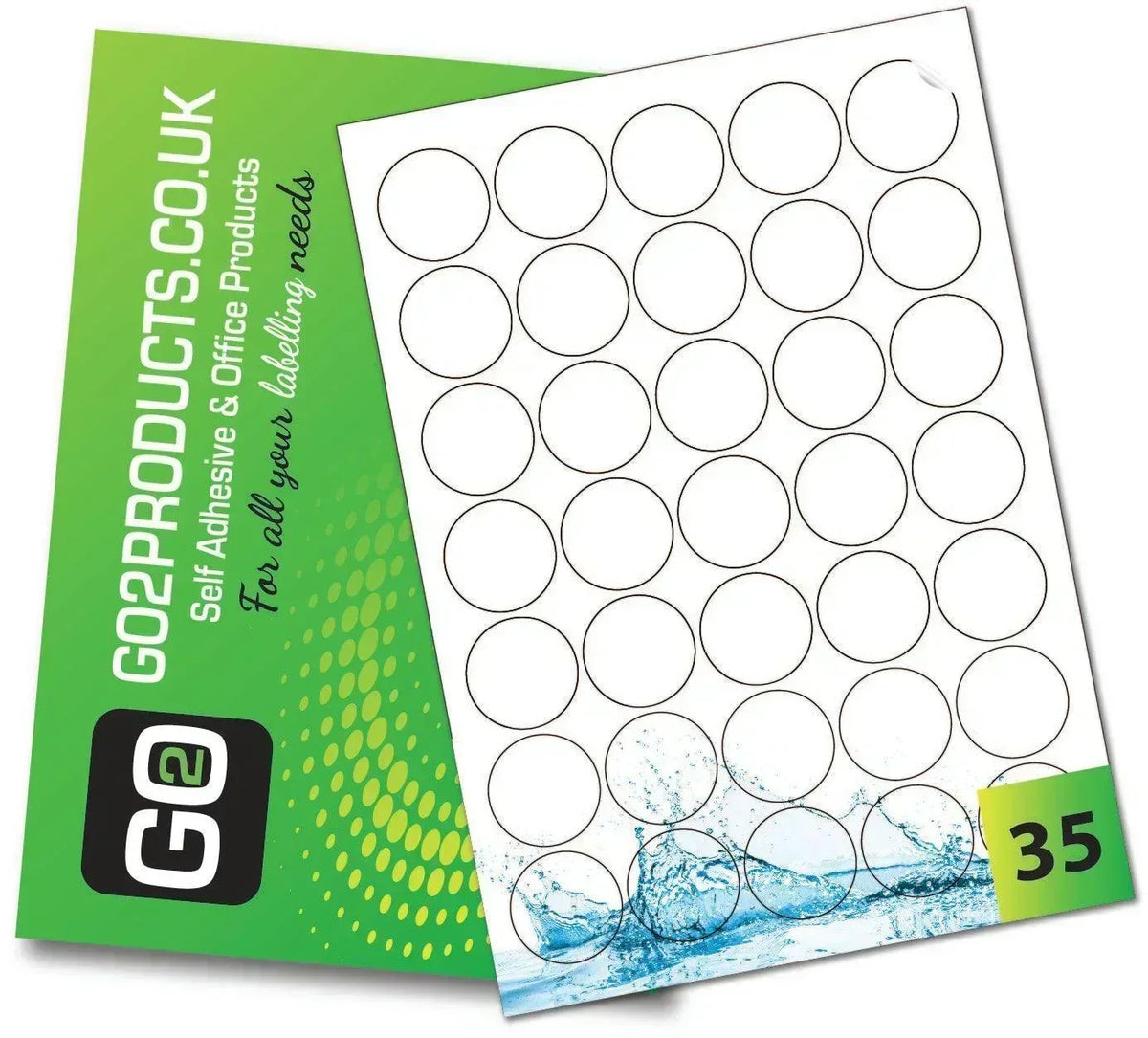 Round Waterproof Poly Labels (37mm Diameter) - Go2products