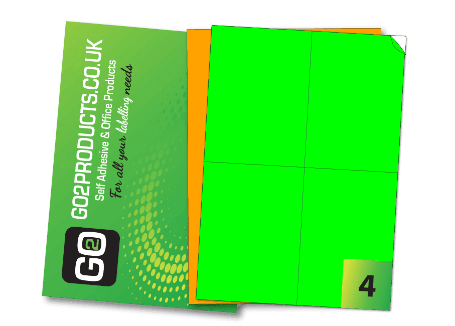 Fluorescent Coloured Labels (105mm x 148.5mm) - Go2products