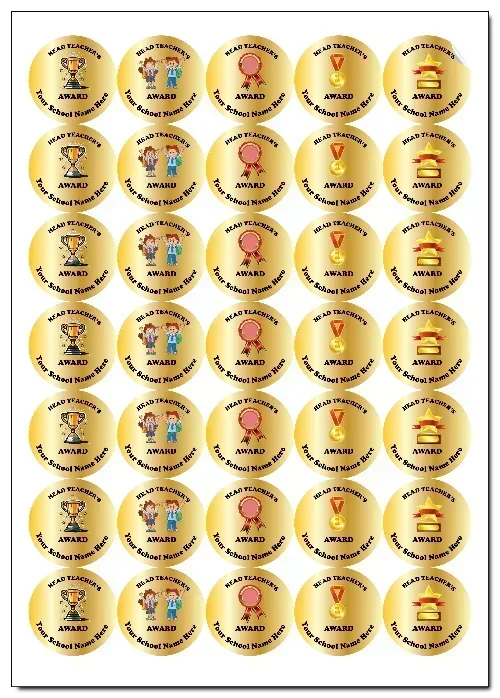 HEAD TEACHER AWARD STICKERS THAT YOU CAN PERSONALISE
