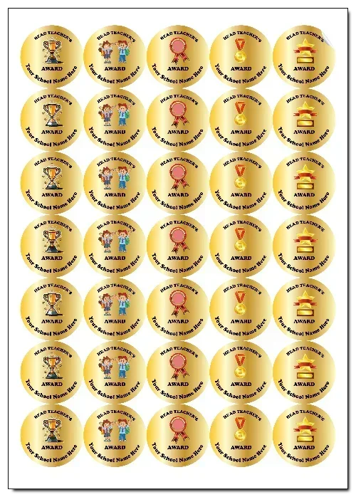 HEAD TEACHER AWARD STICKERS THAT YOU CAN PERSONALISE