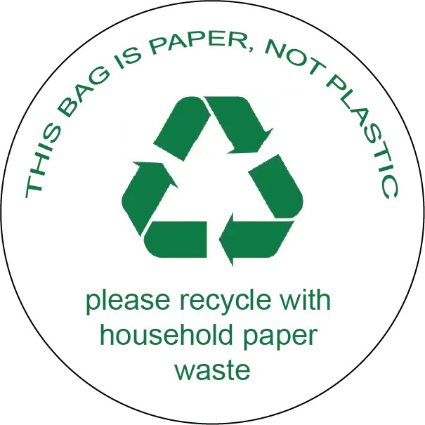 this bag is paper, not plastic stickers