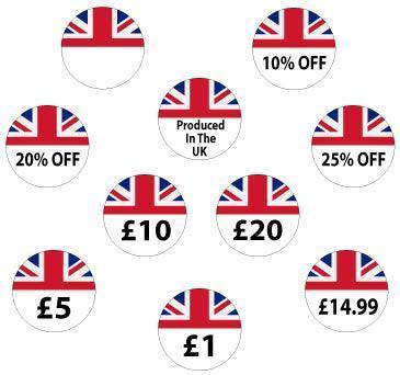 25mm Union Jack Price Labels - Go2products