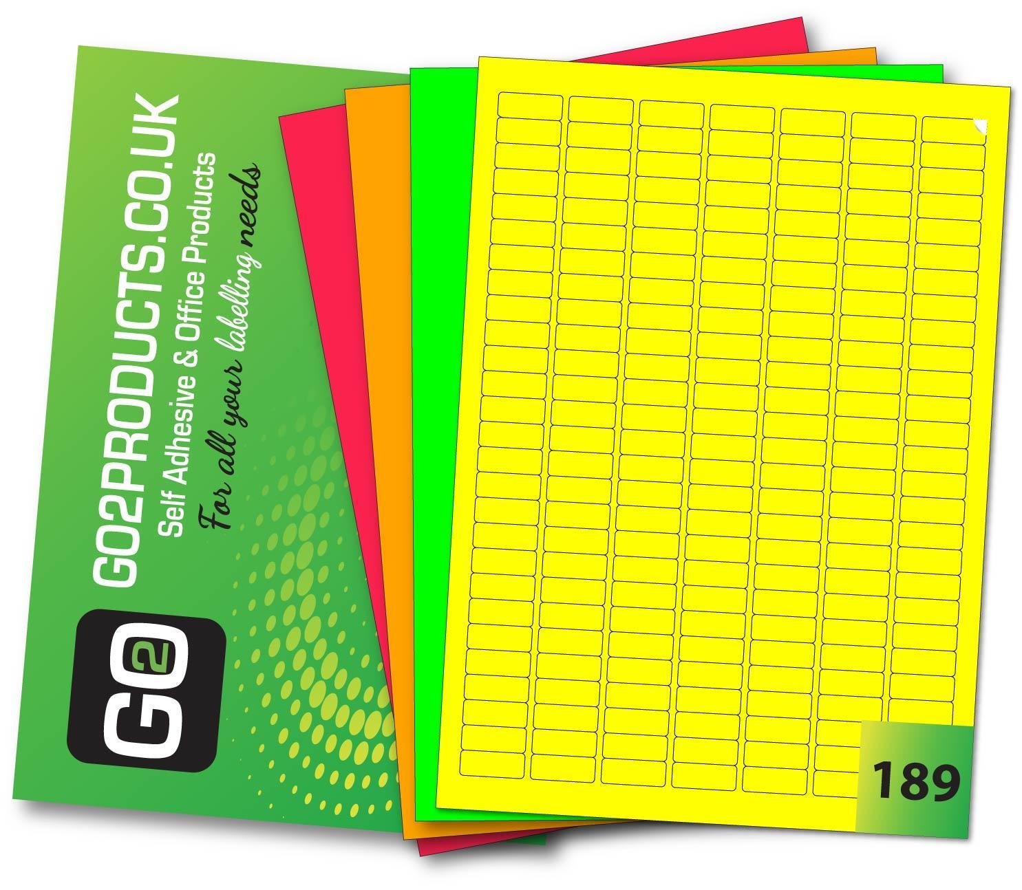 Mini Fluorescent Coloured Labels (25.4mm x 10mm) - Go2products