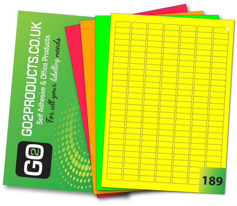 Fluorescent Adhesive Printer Labels 25.4mm x 10mm - Go2products