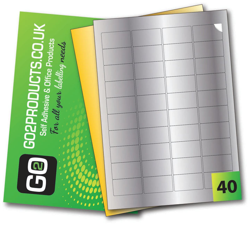 Metallic Adhesive Labels 45.7mm x 25.5mm - Go2products